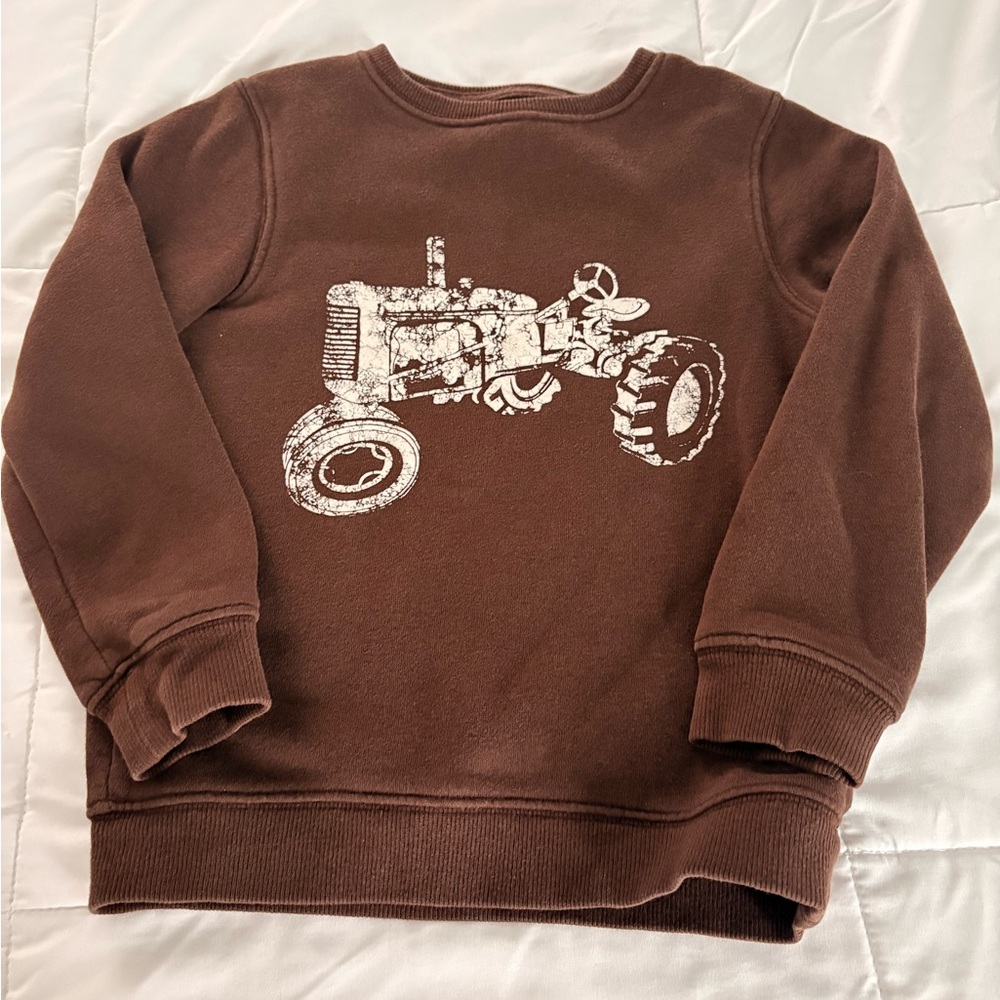 Falls Creek Brown Kids Sweatshirt with Tractor Design